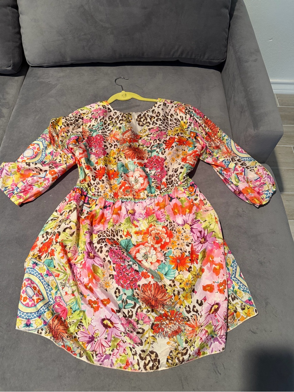 Johnny Was Girls Multicolor Floral & Leopard Print XS